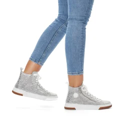 Rieker Sneakers-Women'S Sneaker High Silver Grey