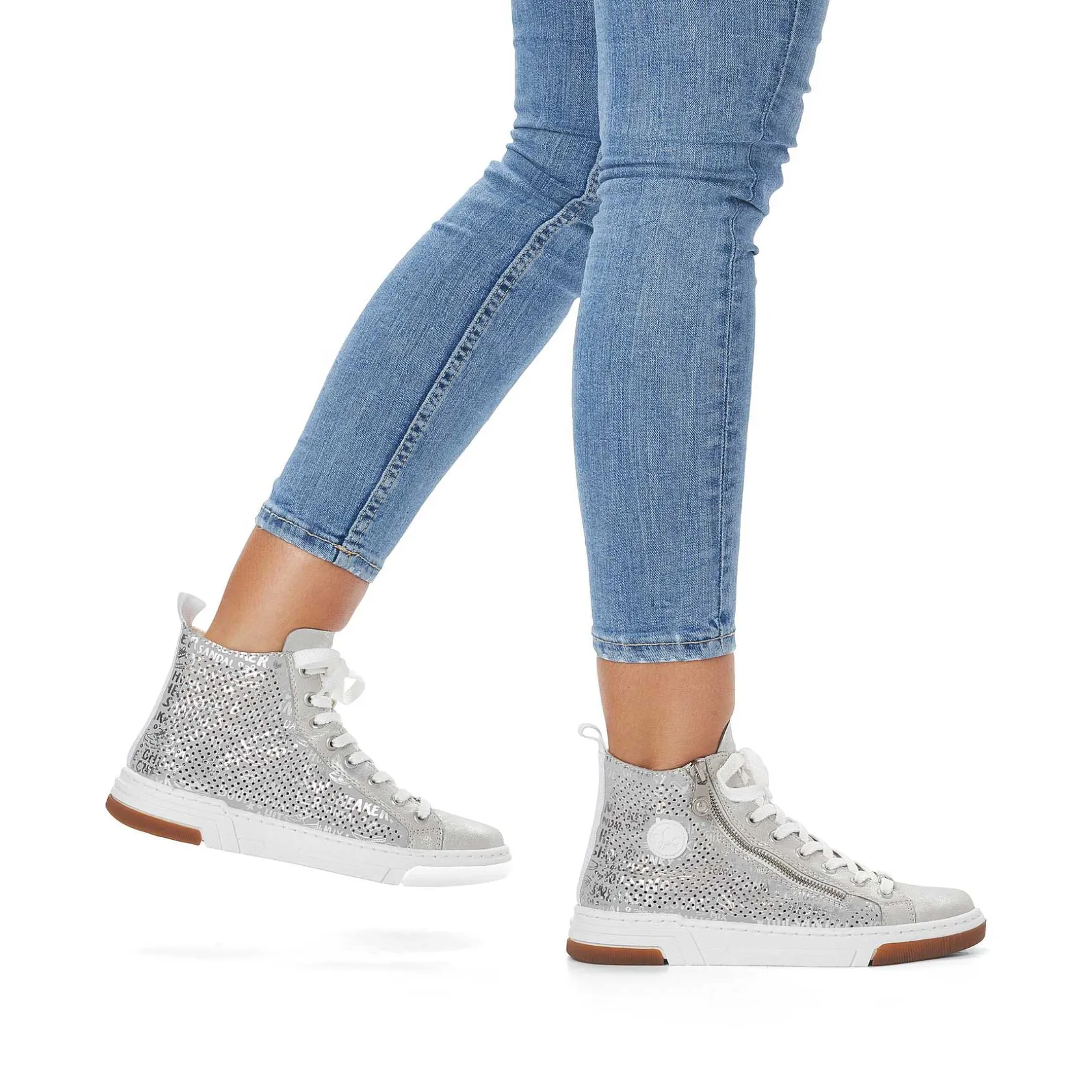 Rieker Sneakers-Women'S Sneaker High Silver Grey