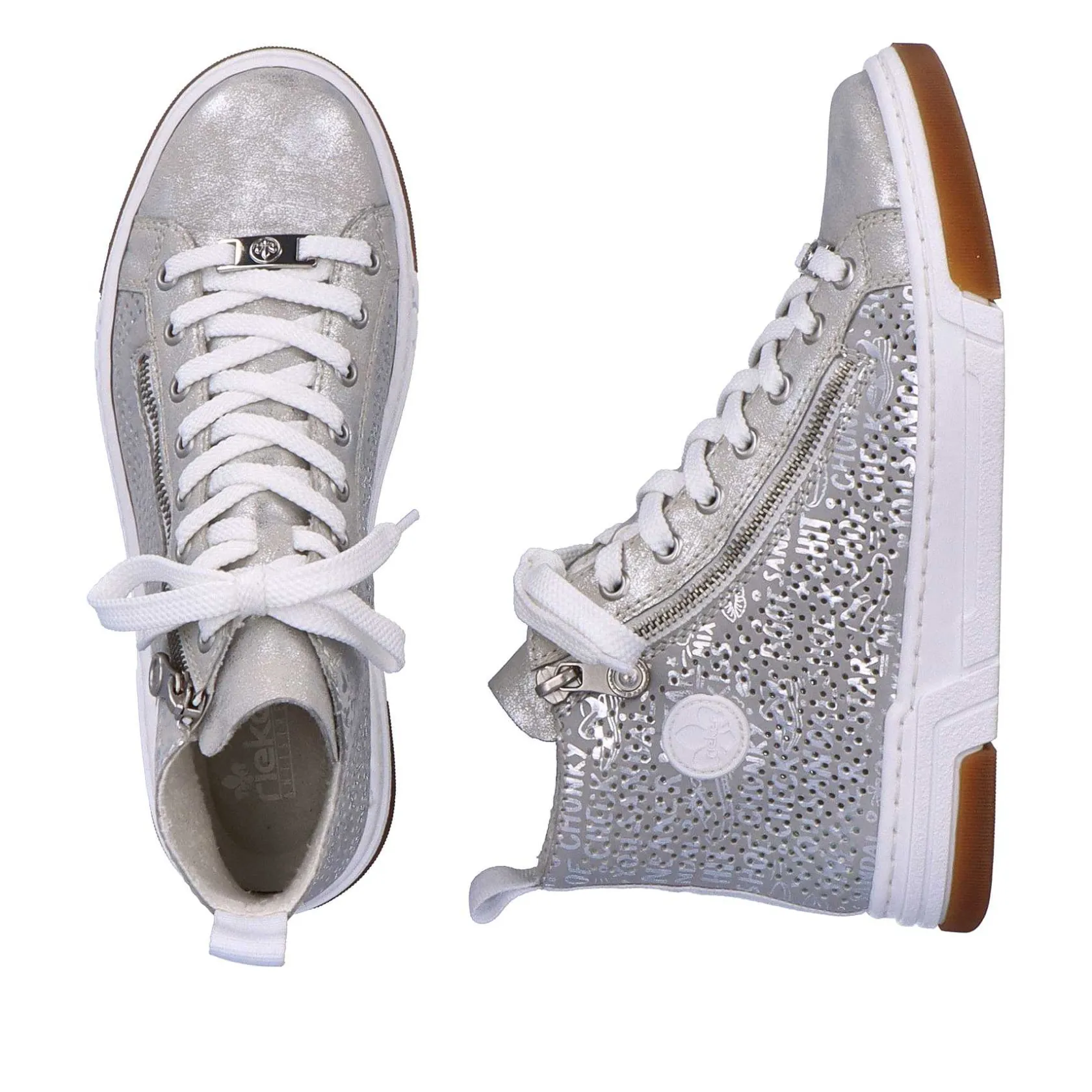 Rieker Sneakers-Women'S Sneaker High Silver Grey