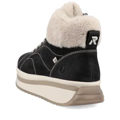 Rieker Sneakers-Women'S Sneaker High Night Black Cream Beige
