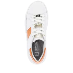 Rieker Colorful Styles-Women'S Sneaker Low Pearl-White Copper-Metallic