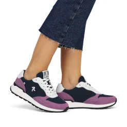 Rieker Colorful Styles-Women'S Sneaker Low Atlantic-Blue Violet