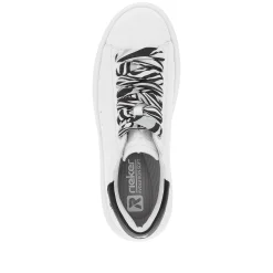 Rieker Sneakers-Women'S Sneaker Low Crystal-White Deep-Black