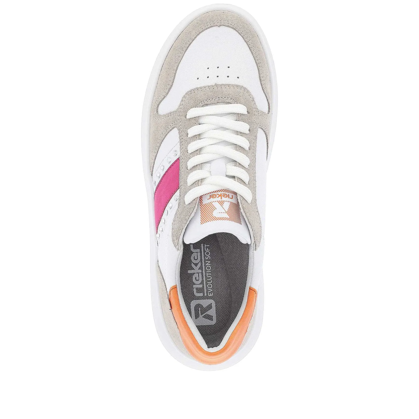 Rieker Colorful Styles-Women'S Sneaker Low Pearl-White Sand-Beige