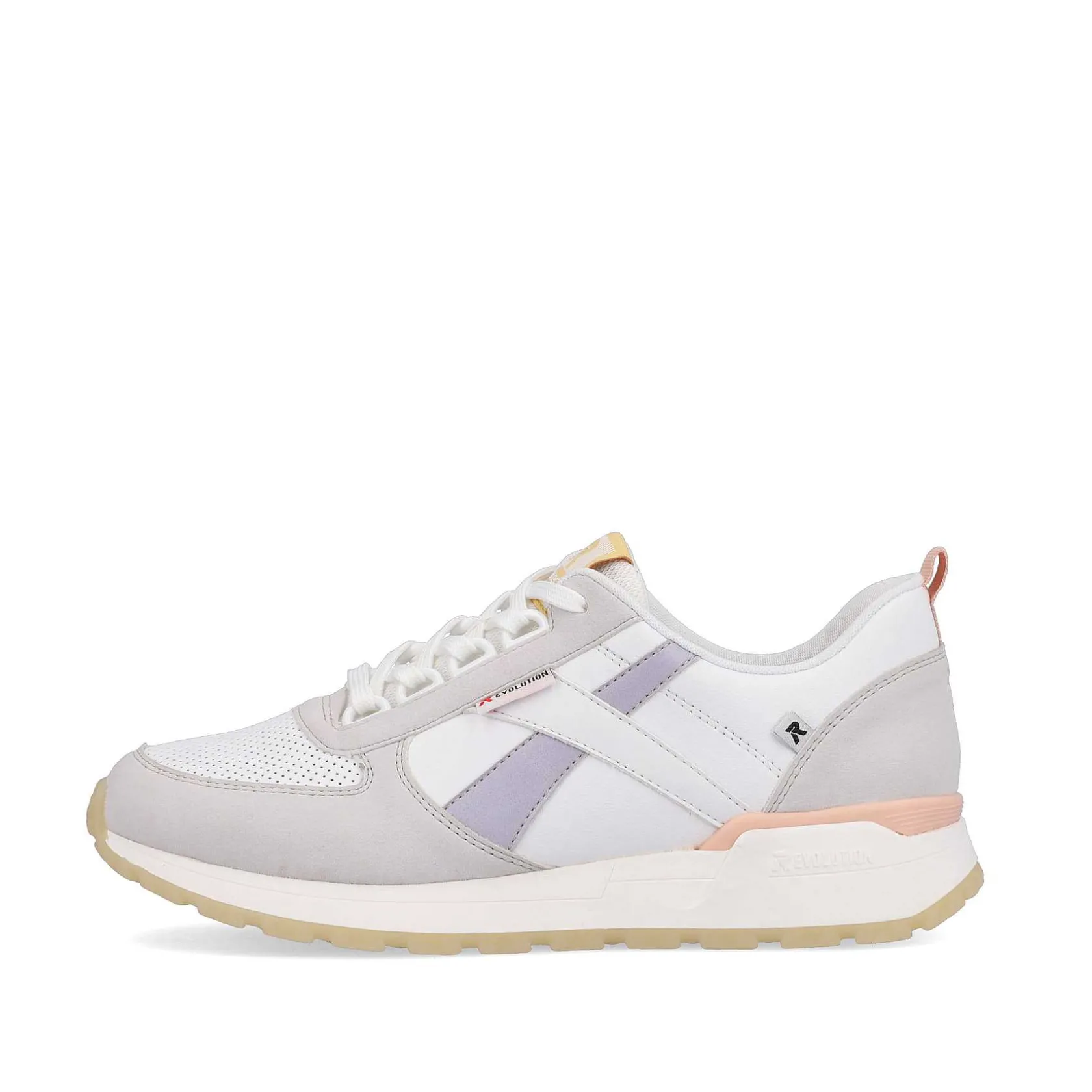Rieker Sneakers-Women'S Sneaker Low Swan-White Clay-Beige Pastel