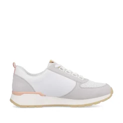 Rieker Sneakers-Women'S Sneaker Low Swan-White Clay-Beige Pastel