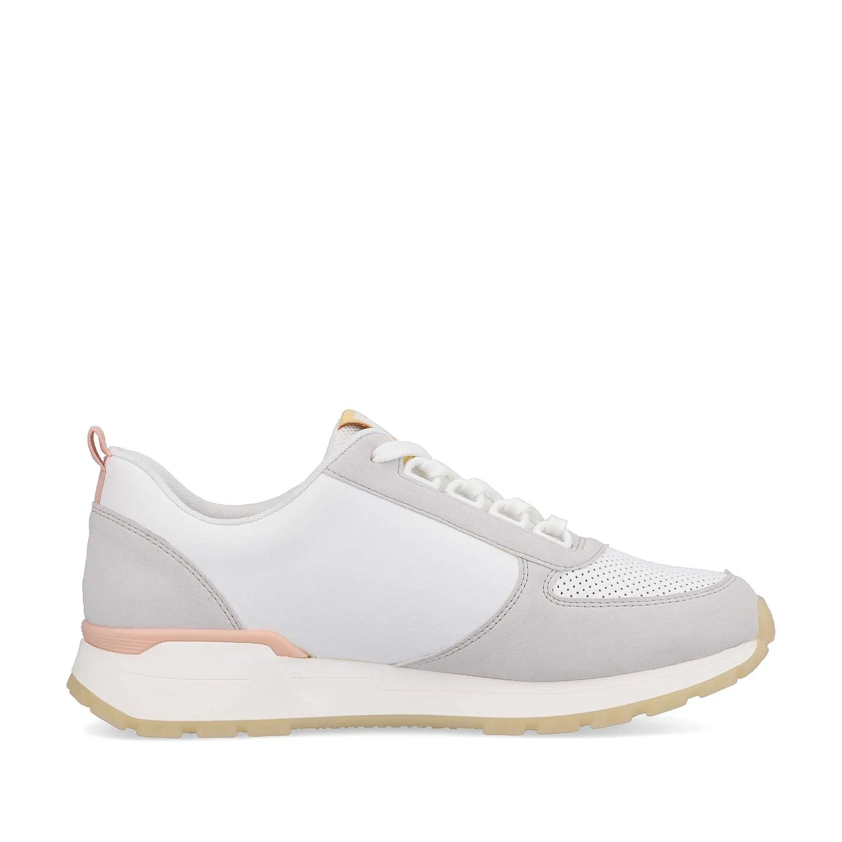 Rieker Sneakers-Women'S Sneaker Low Swan-White Clay-Beige Pastel