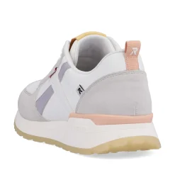 Rieker Sneakers-Women'S Sneaker Low Swan-White Clay-Beige Pastel