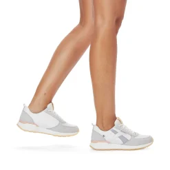 Rieker Sneakers-Women'S Sneaker Low Swan-White Clay-Beige Pastel