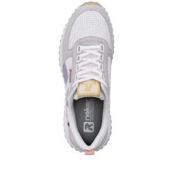 Rieker Sneakers-Women'S Sneaker Low Swan-White Clay-Beige Pastel