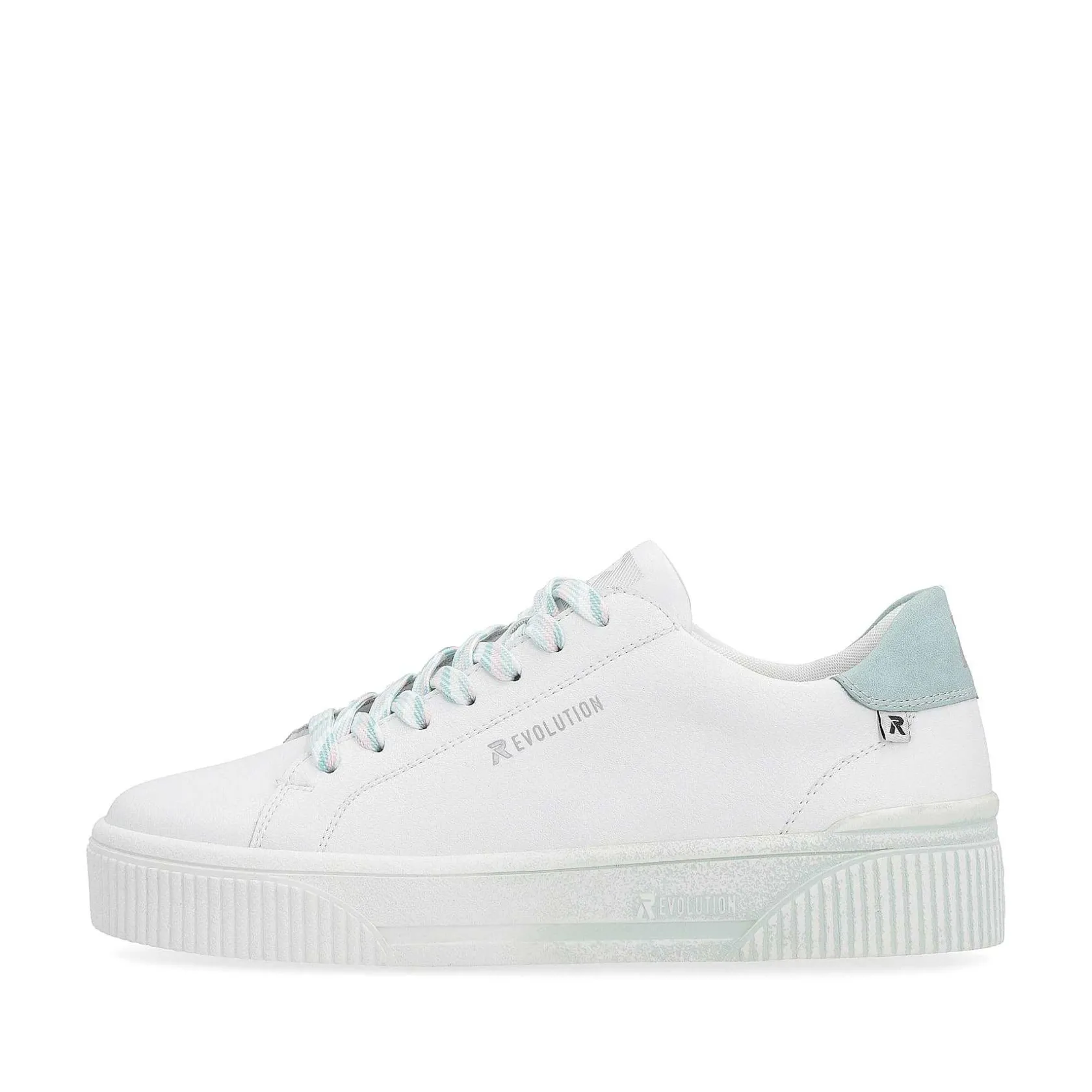 Rieker Sneakers-Women'S Sneaker Low Crystal-White Light-Aqua