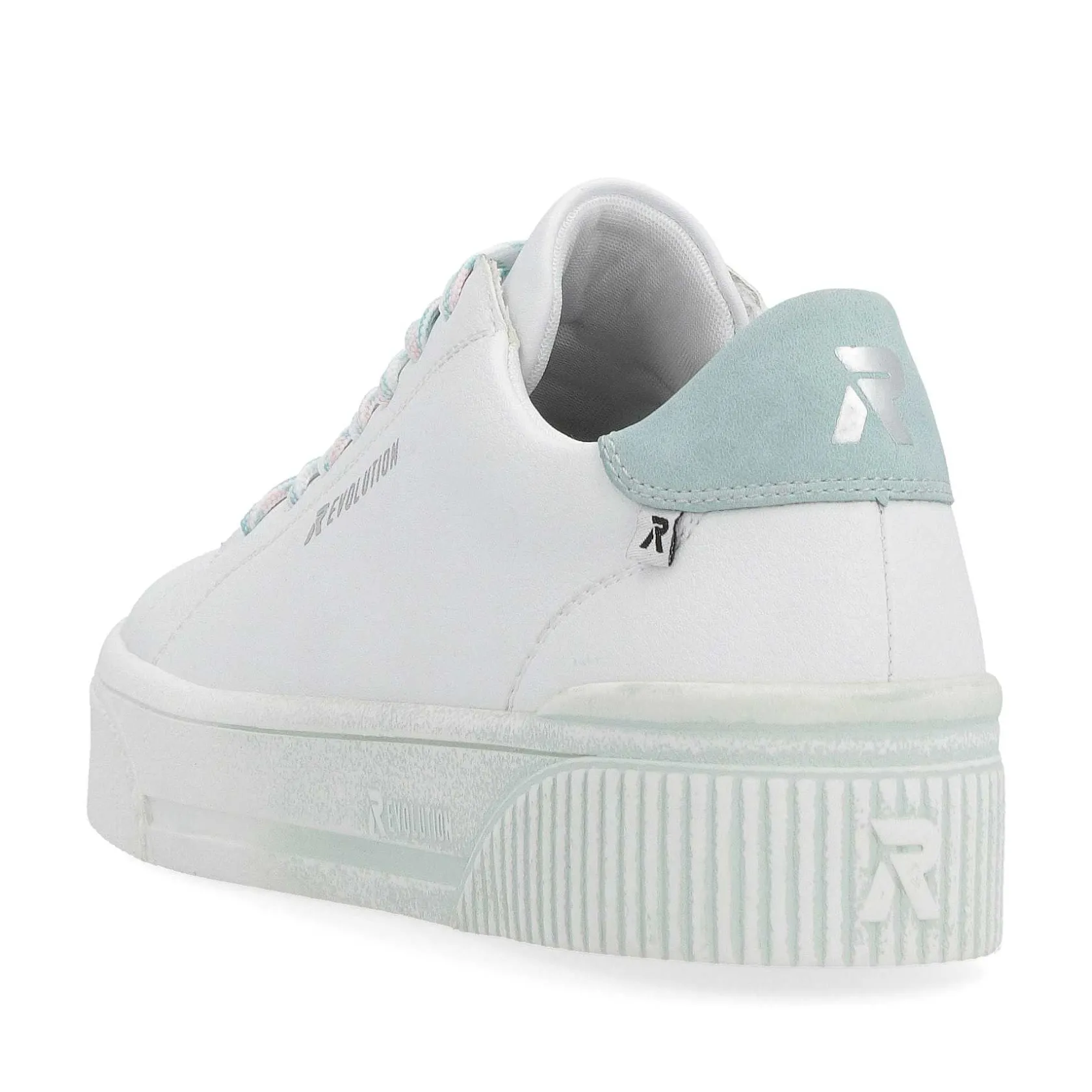 Rieker Sneakers-Women'S Sneaker Low Crystal-White Light-Aqua