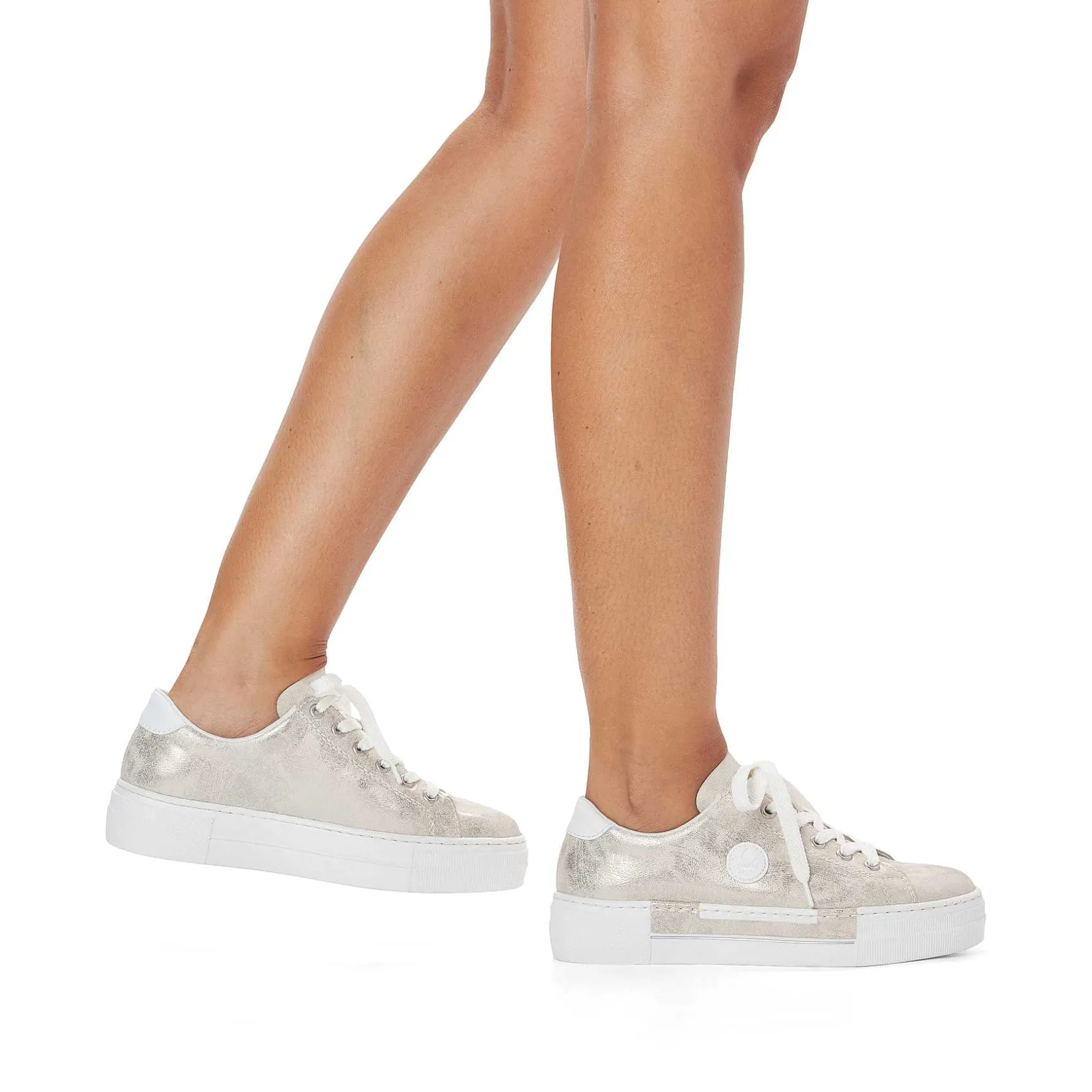Rieker Sneakers-Women'S Sneaker Low Silver Metallic