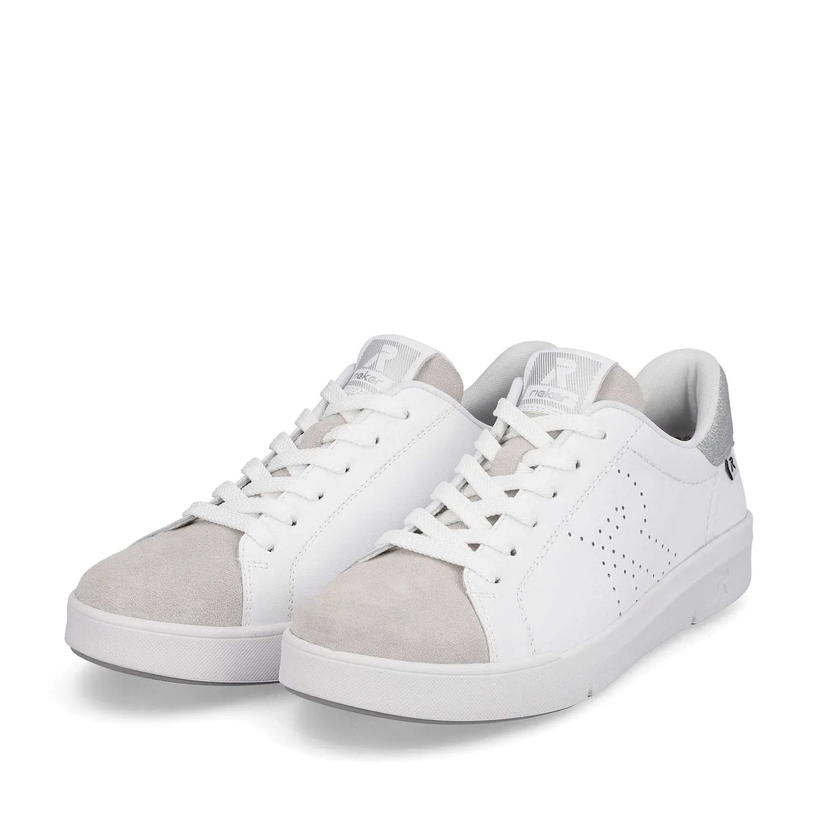Rieker Sneakers-Women'S Sneaker Low Swan-White Beige