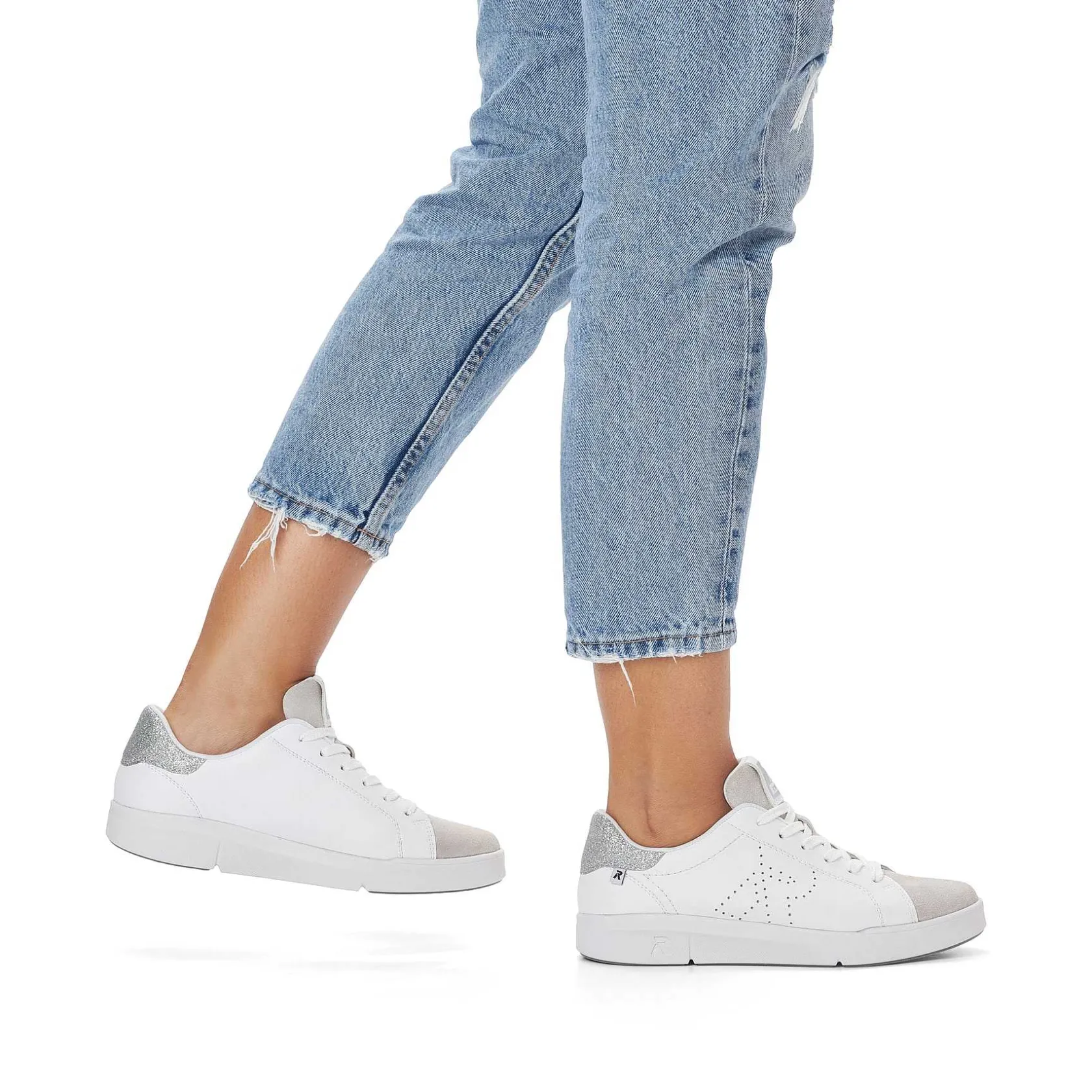 Rieker Sneakers-Women'S Sneaker Low Swan-White Beige