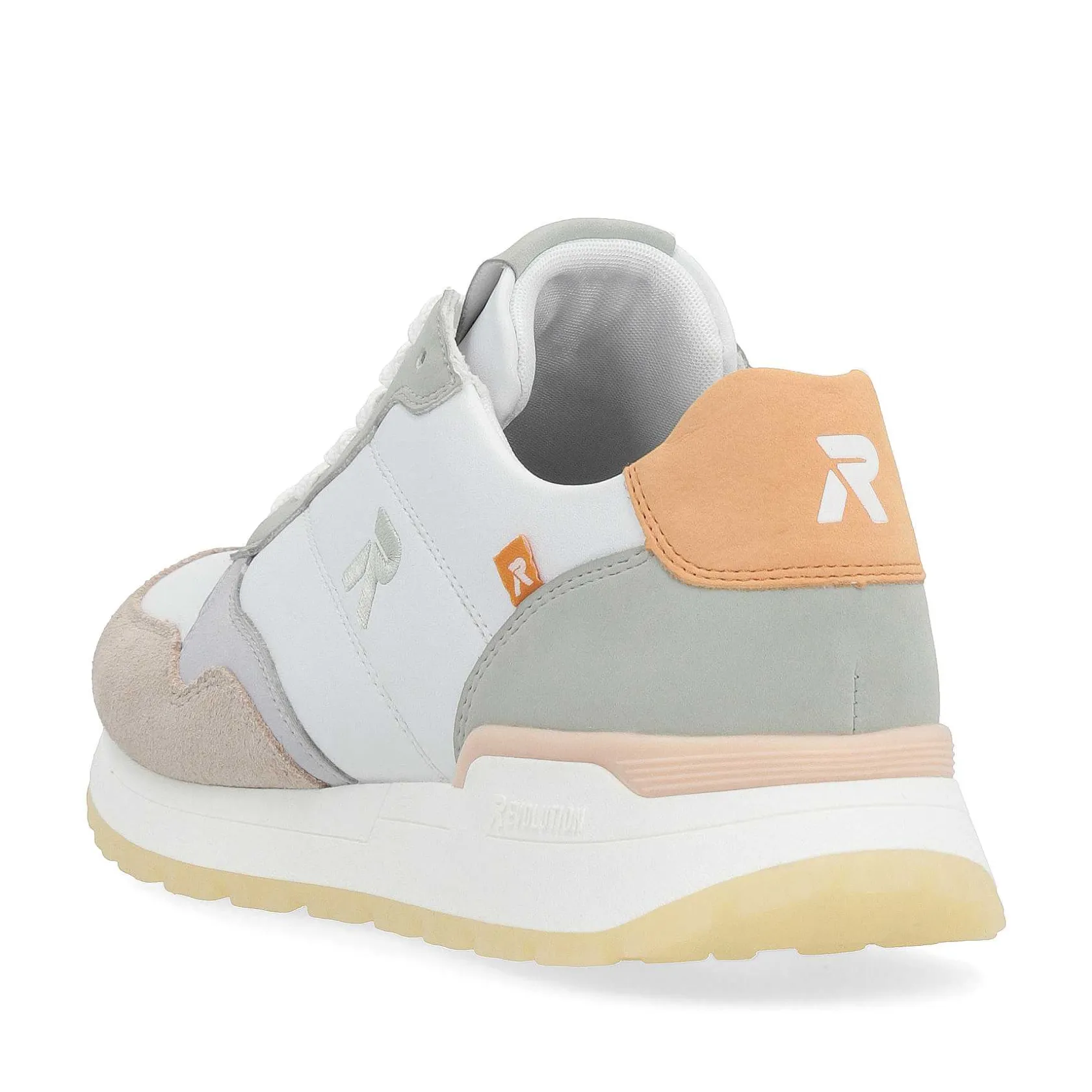 Rieker Sneakers-Women'S Sneaker Low Pearl-White Grey-Green