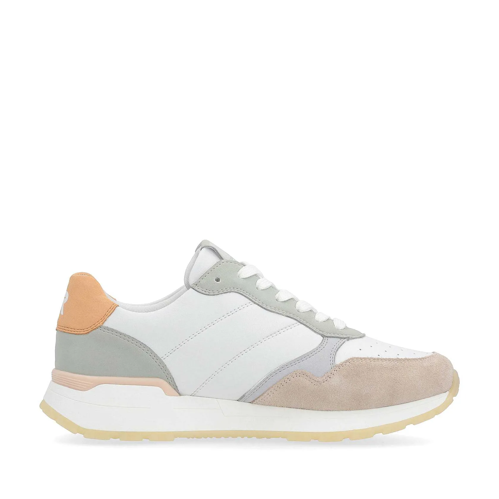 Rieker Sneakers-Women'S Sneaker Low Pearl-White Grey-Green