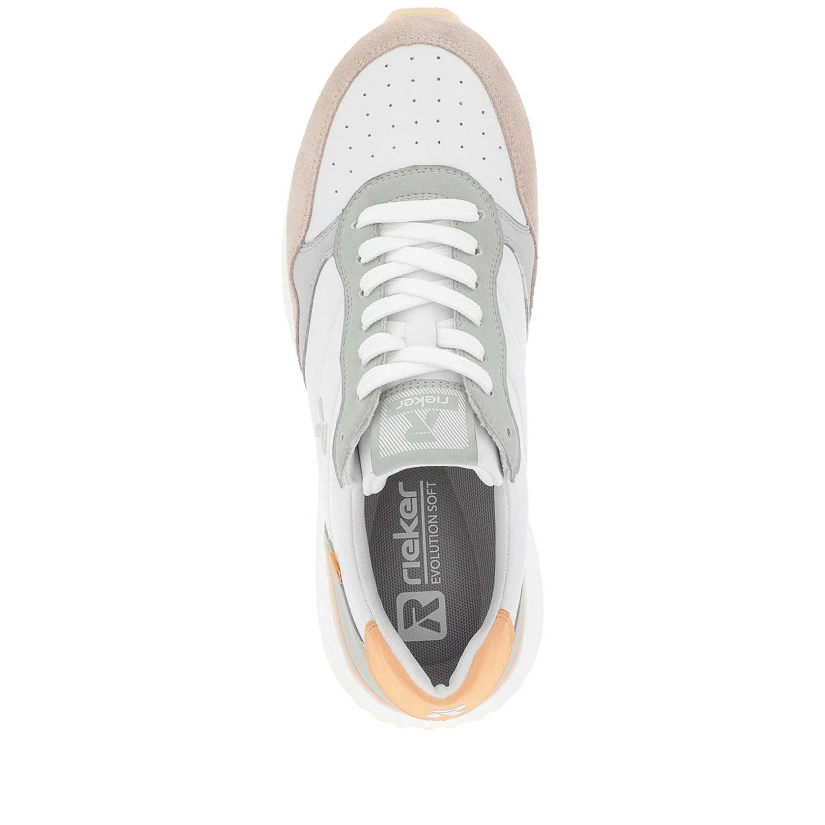 Rieker Sneakers-Women'S Sneaker Low Pearl-White Grey-Green