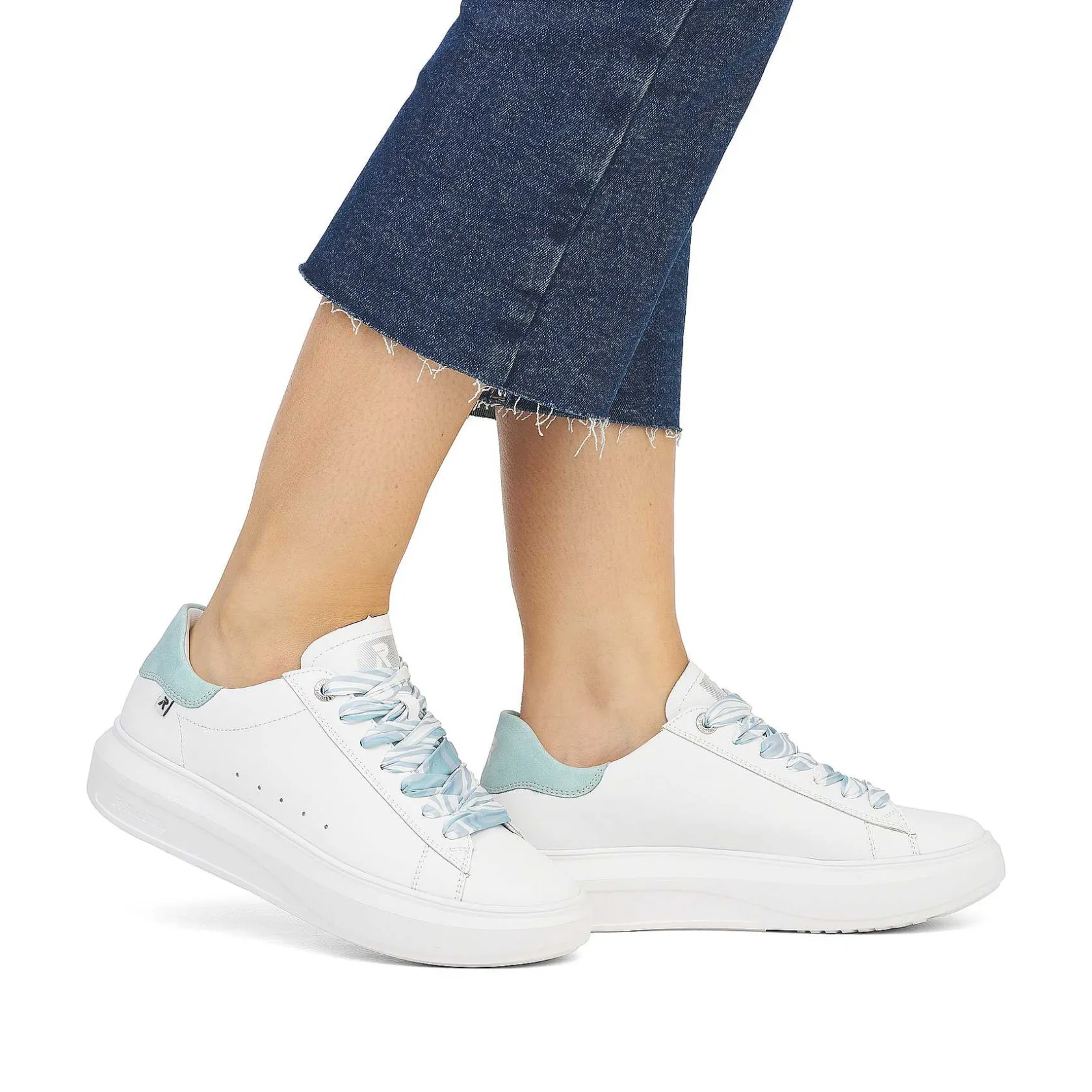 Rieker Sneakers-Women'S Sneaker Low Clear-White Ice-Blue