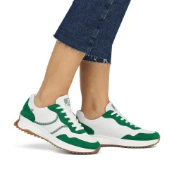 Rieker Colorful Styles-Women'S Sneaker Low Clear-White Emerald-Green