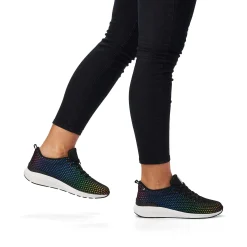 Rieker Sneakers-Women'S Sneaker Low Deep Black Rainbow