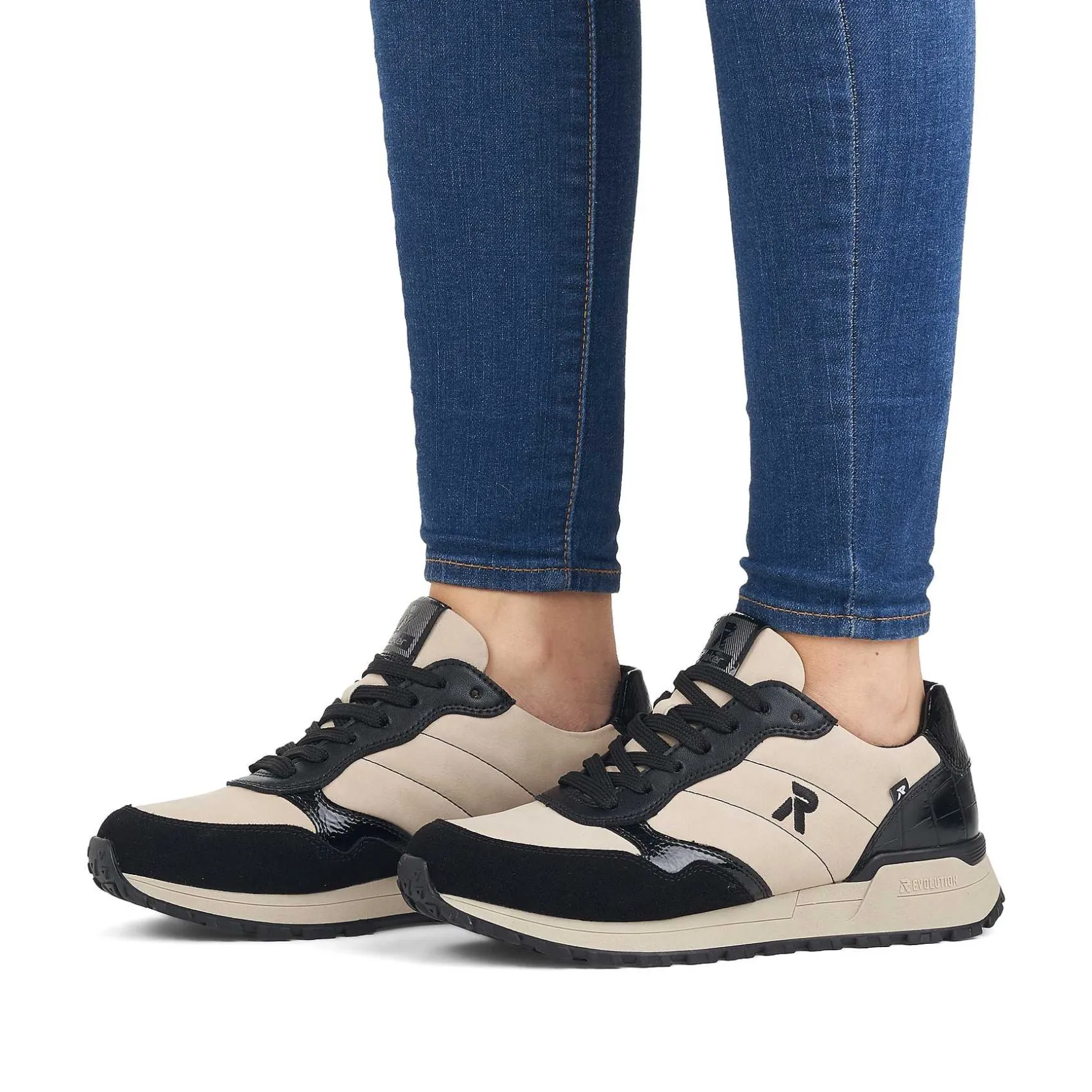 Rieker Sneakers-Women'S Sneaker Low Linen Graphite