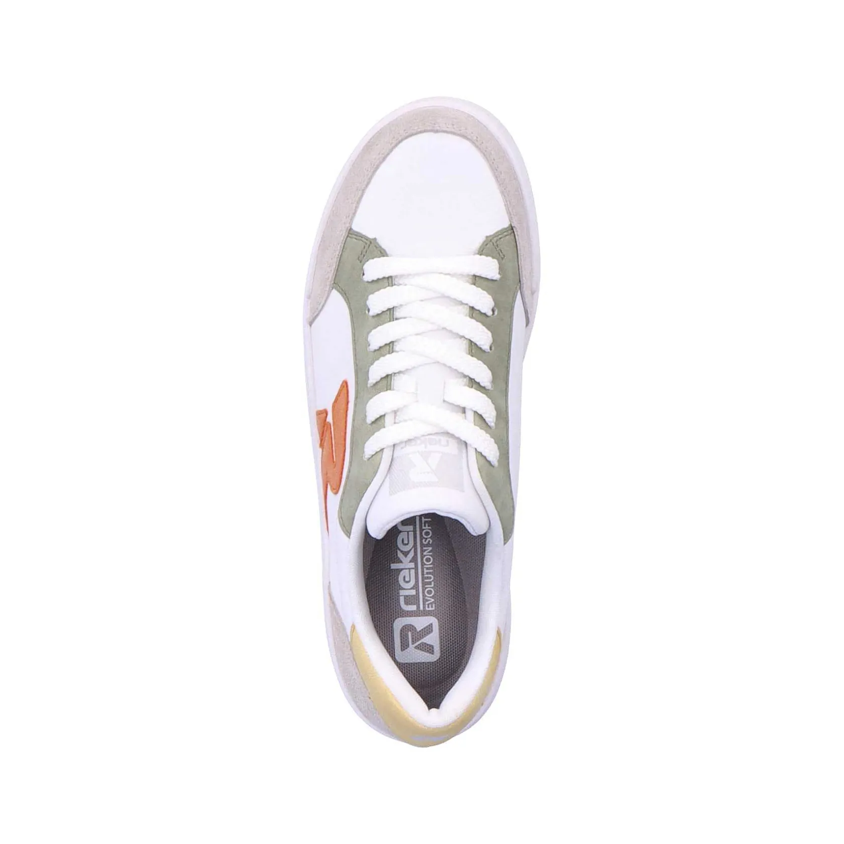 Rieker Sneakers-Women'S Sneaker Low Swan-White Arctic-Grey