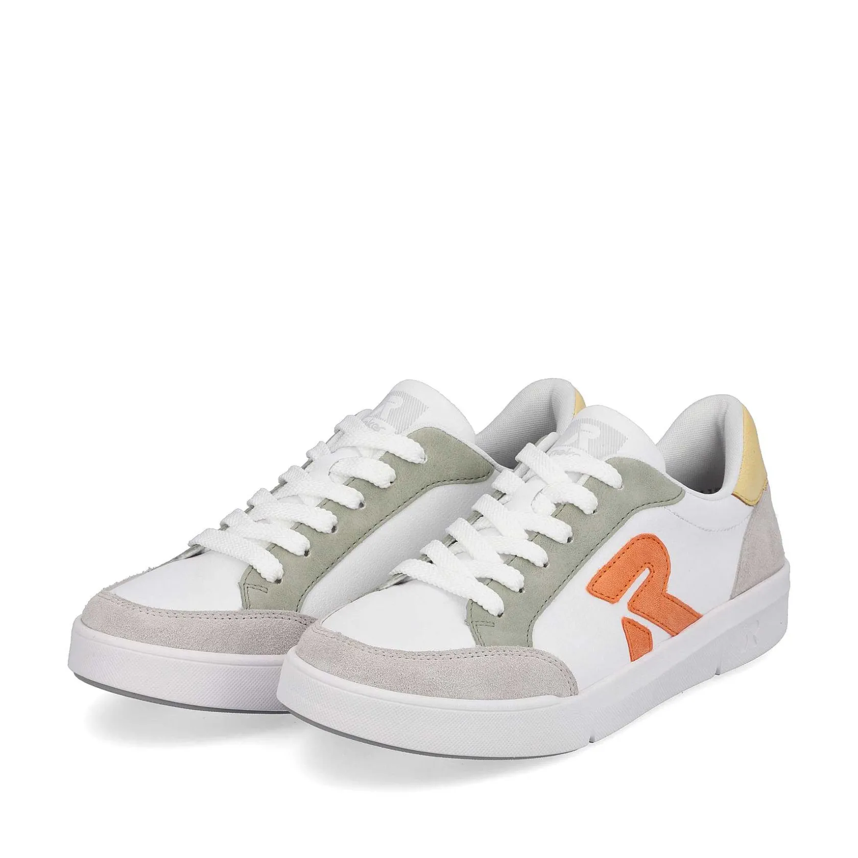 Rieker Sneakers-Women'S Sneaker Low Swan-White Arctic-Grey
