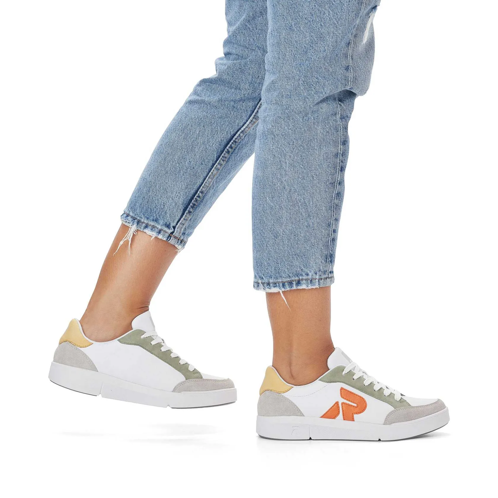 Rieker Sneakers-Women'S Sneaker Low Swan-White Arctic-Grey