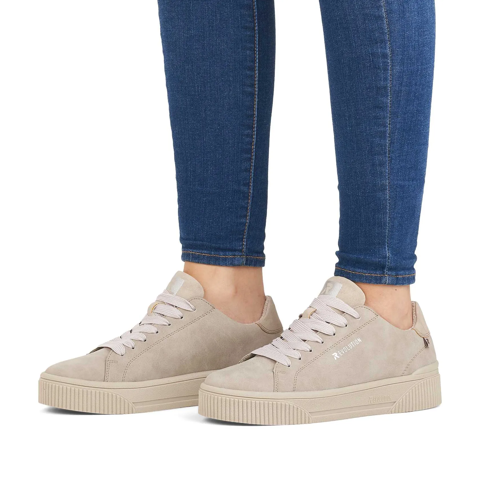 Rieker Sneakers-Women'S Sneaker Low Cream Beige