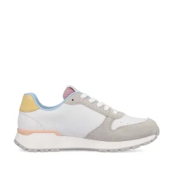 Rieker Sneakers-Women'S Sneaker Low Swan-White Stone-Grey