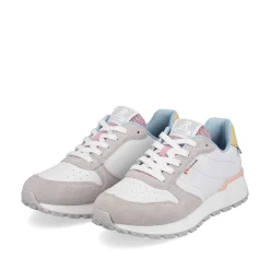 Rieker Sneakers-Women'S Sneaker Low Swan-White Stone-Grey