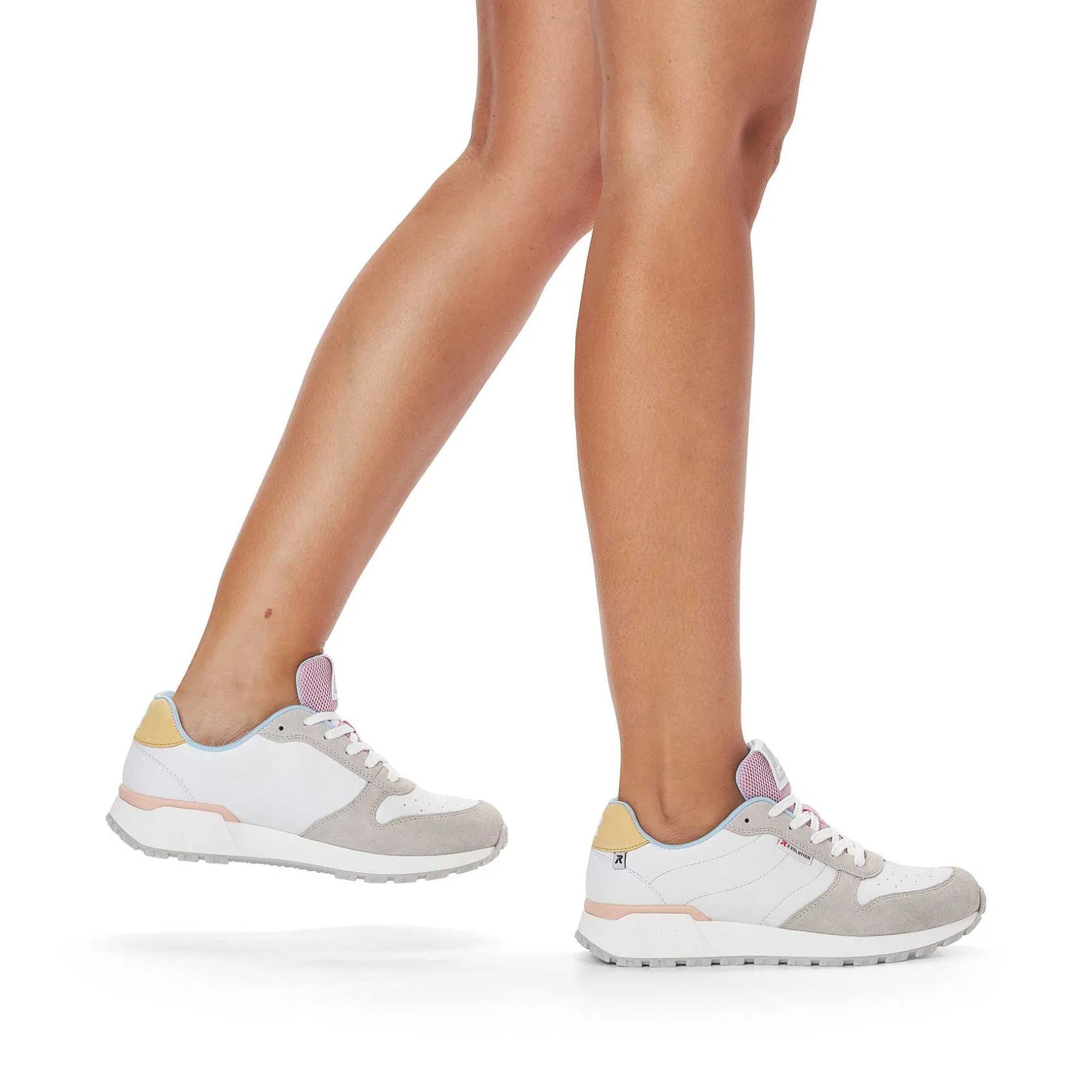 Rieker Sneakers-Women'S Sneaker Low Swan-White Stone-Grey