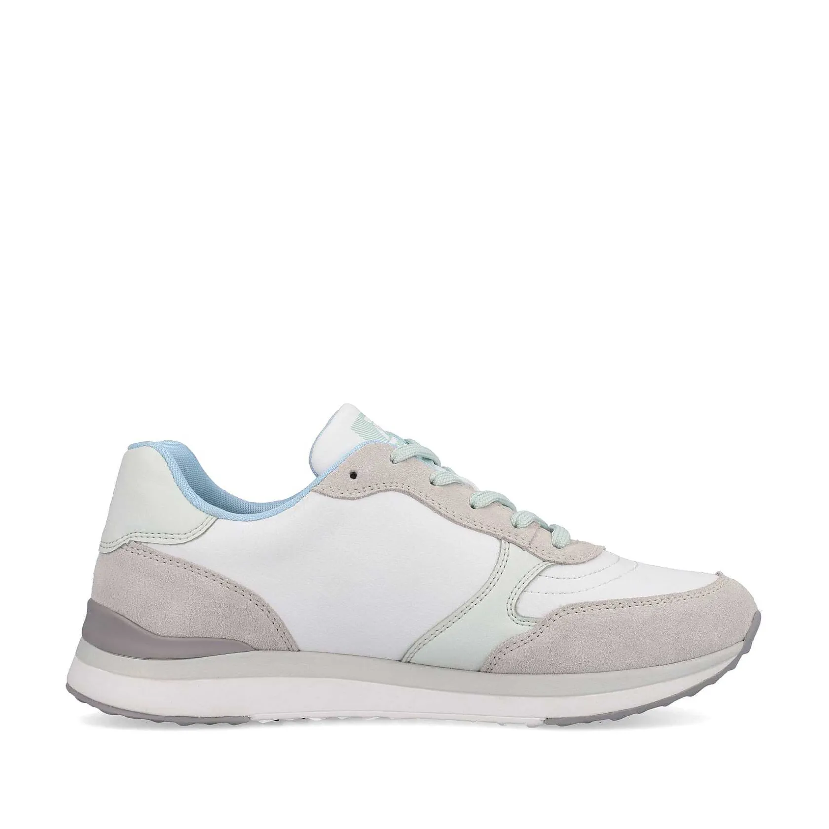 Rieker Sneakers-Women'S Sneaker Low Swan-White Clay-Beige Ice-Blue