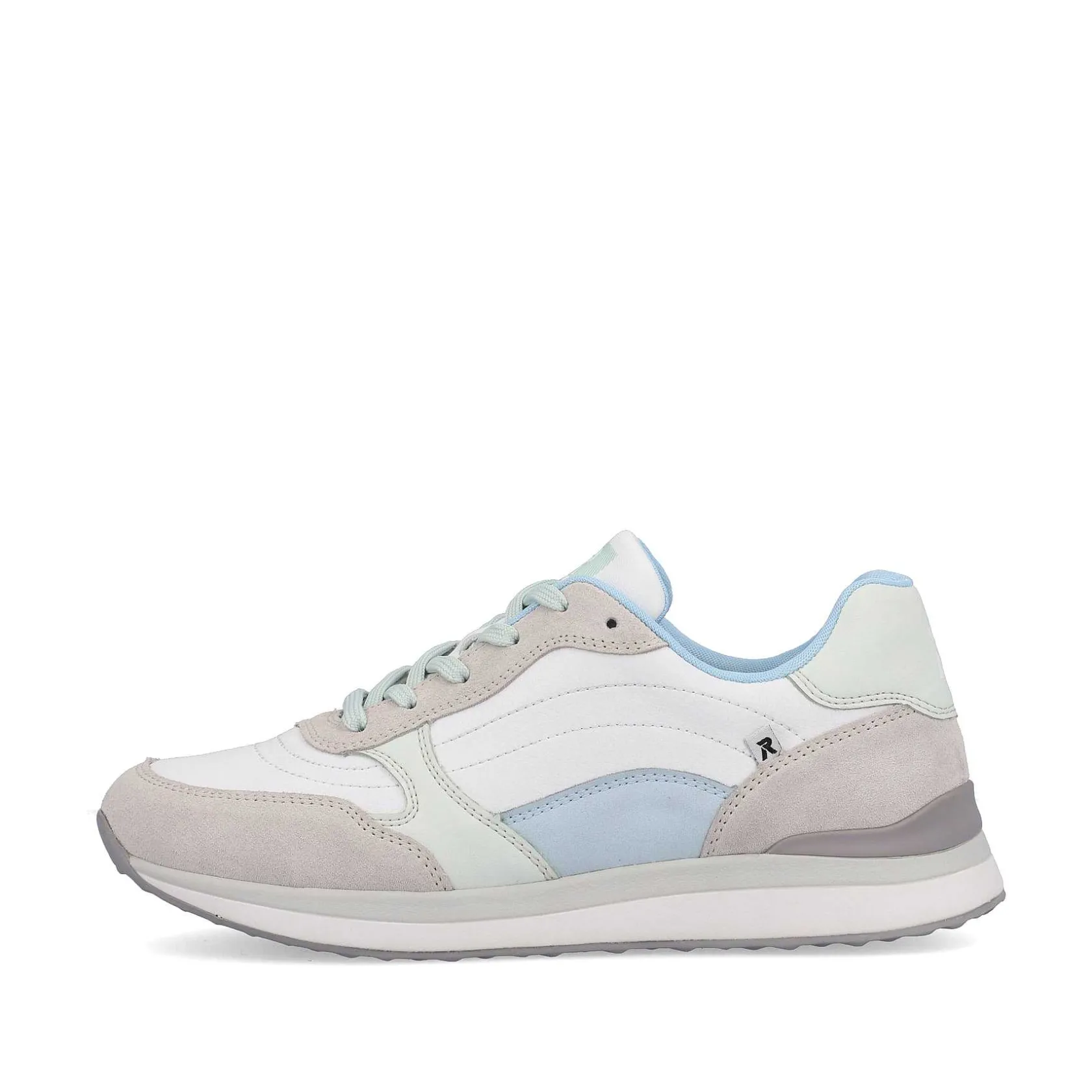 Rieker Sneakers-Women'S Sneaker Low Swan-White Clay-Beige Ice-Blue