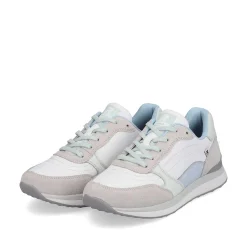 Rieker Sneakers-Women'S Sneaker Low Swan-White Clay-Beige Ice-Blue