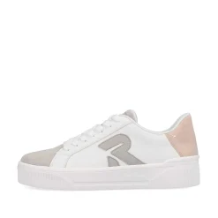 Rieker Sneakers-Women'S Sneaker Low Vanilla-White Stone-Grey