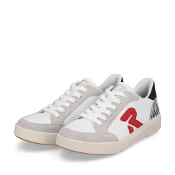Rieker Sneakers-Women'S Sneaker Low Swan-White Arctic-Grey Zebra