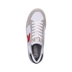 Rieker Sneakers-Women'S Sneaker Low Swan-White Arctic-Grey Zebra