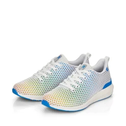 Rieker Colorful Styles-Women'S Sneaker Low Crystal-White Rainbow