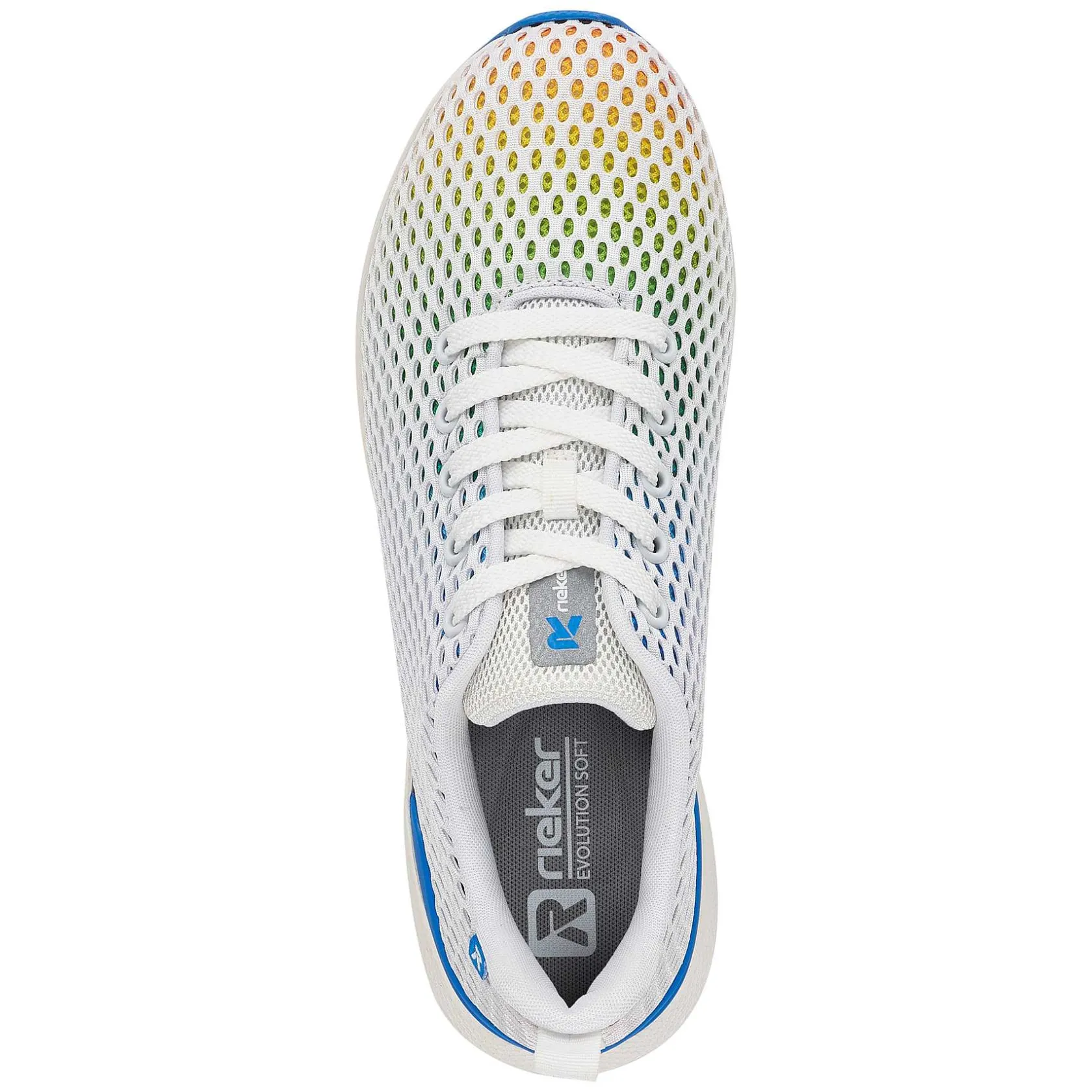 Rieker Colorful Styles-Women'S Sneaker Low Crystal-White Rainbow