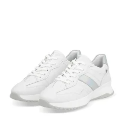 Rieker Sneakers-Women'S Sneaker Low Pearl-White Silver-Metallic