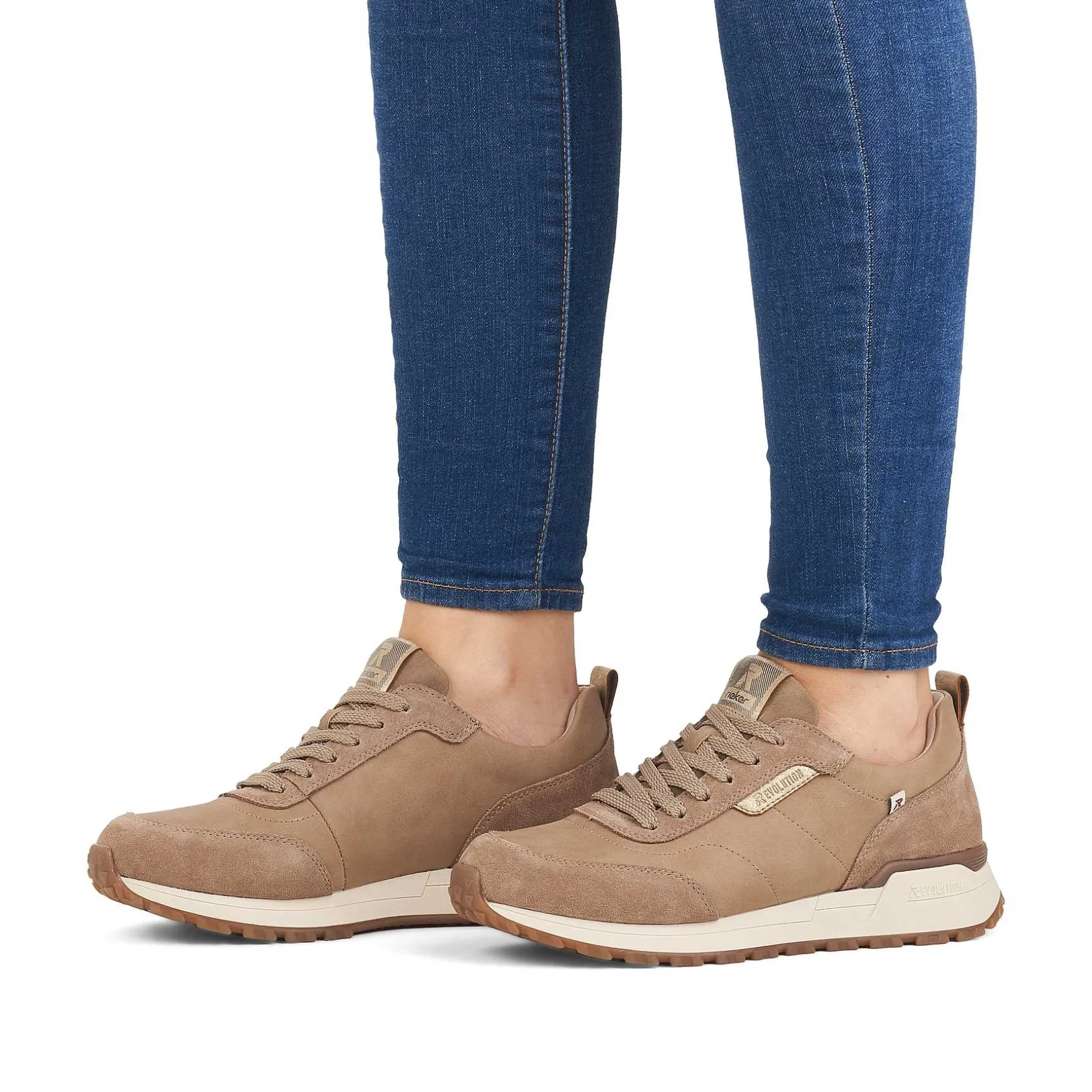 Rieker Sneakers-Women'S Sneaker Low Mocha Cream-Beige