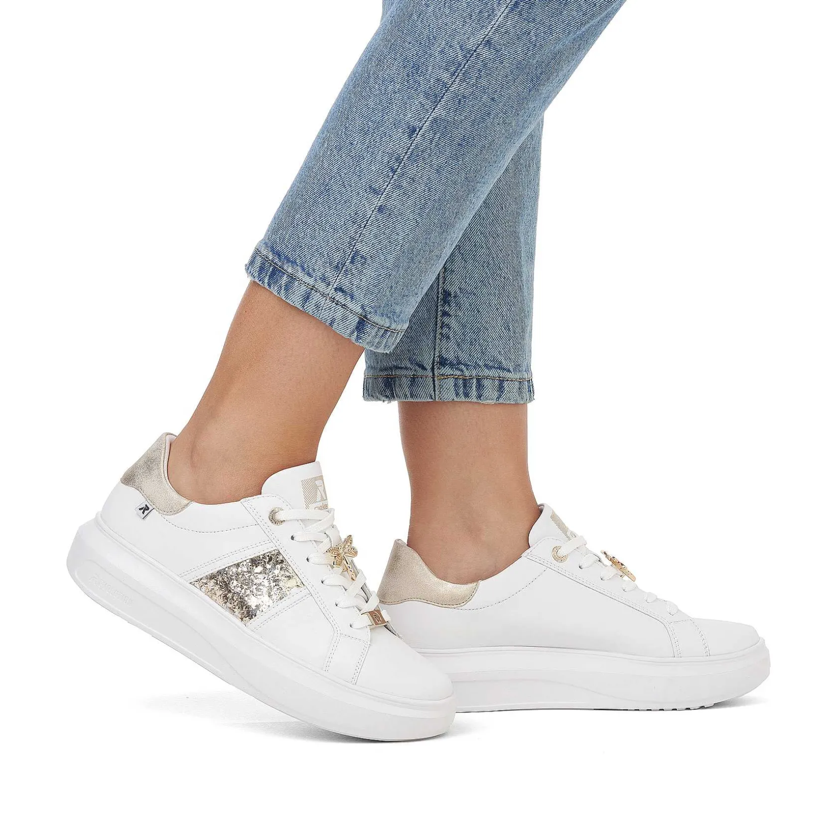 Rieker Sneakers-Women'S Sneaker Low Swan-White Gold