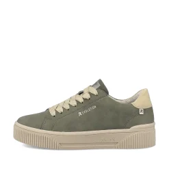 Rieker Sneakers-Women'S Sneaker Low Khaki-Green Cream-Beige