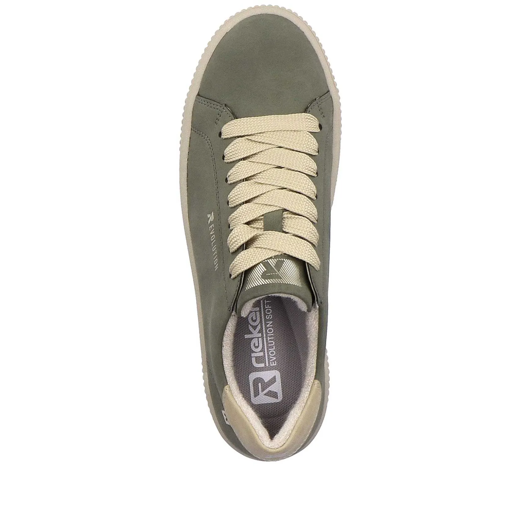 Rieker Sneakers-Women'S Sneaker Low Khaki-Green Cream-Beige