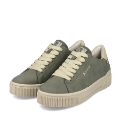 Rieker Sneakers-Women'S Sneaker Low Khaki-Green Cream-Beige