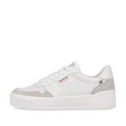 Rieker Sneakers-Women'S Sneaker Low Swan-White Stone-Grey