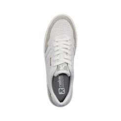 Rieker Sneakers-Women'S Sneaker Low Swan-White Stone-Grey