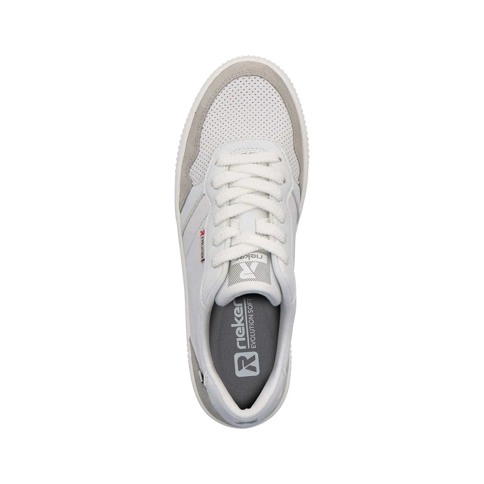 Rieker Sneakers-Women'S Sneaker Low Swan-White Stone-Grey